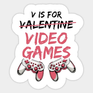 V is for Valentine Video Games Sticker